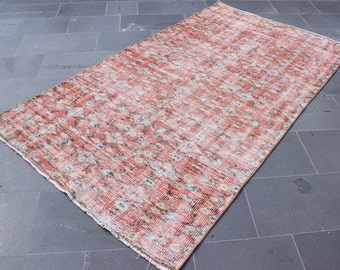 Livingroom decor rug, Bohemian rug, Floor rug, Handmade rug, Turkish boho rug, Anatolian rug, Vintage rug 4.1 x 7.2 ft Wool rug SRD0339