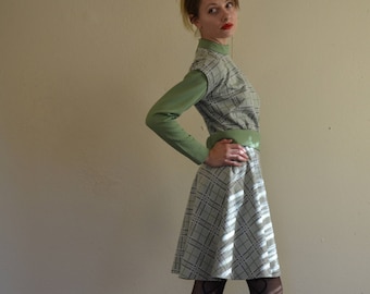 Green Plaid Vintage 60s Dress