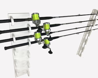 Ceiling Mount Fishing Rod Rack: Marine Grade Polymer, Holds 10 Rods