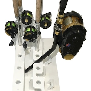 Fishing Rod Rack for 17 Rods And Reels Plus a 5 Curved Butt Rod Holder a  Great Storage Rod Rack in White Starboard will last a Lifetime