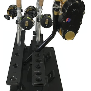 Storage Pole Holder for 17 Rods plus the Option to Hold 5 Bent Butt Rods in Black Marine Grade Polymer