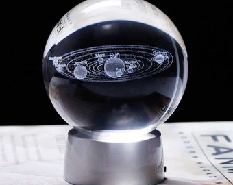 Laser Engraved Solar System Ball 3d Miniature Planets Model