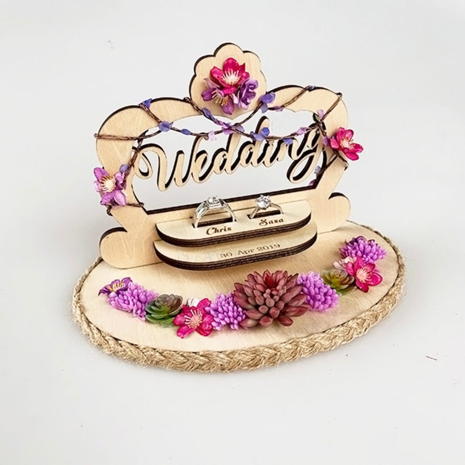 Personalized Wedding Ring Holder Engagement Gift Custom Etsy