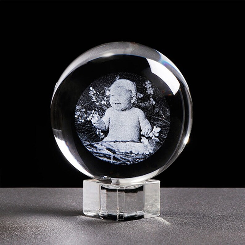 Glass Photo Ball Personalized Crystal Sphere Laser Engraving Etsy