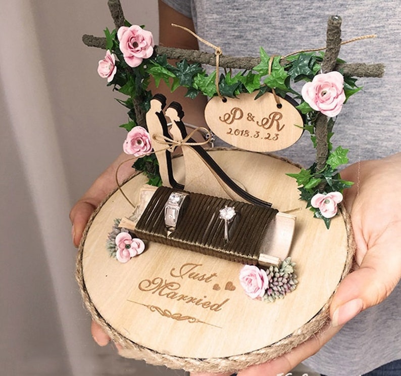 Personalized Wedding Ring Holder Engagement Gift Custom Etsy
