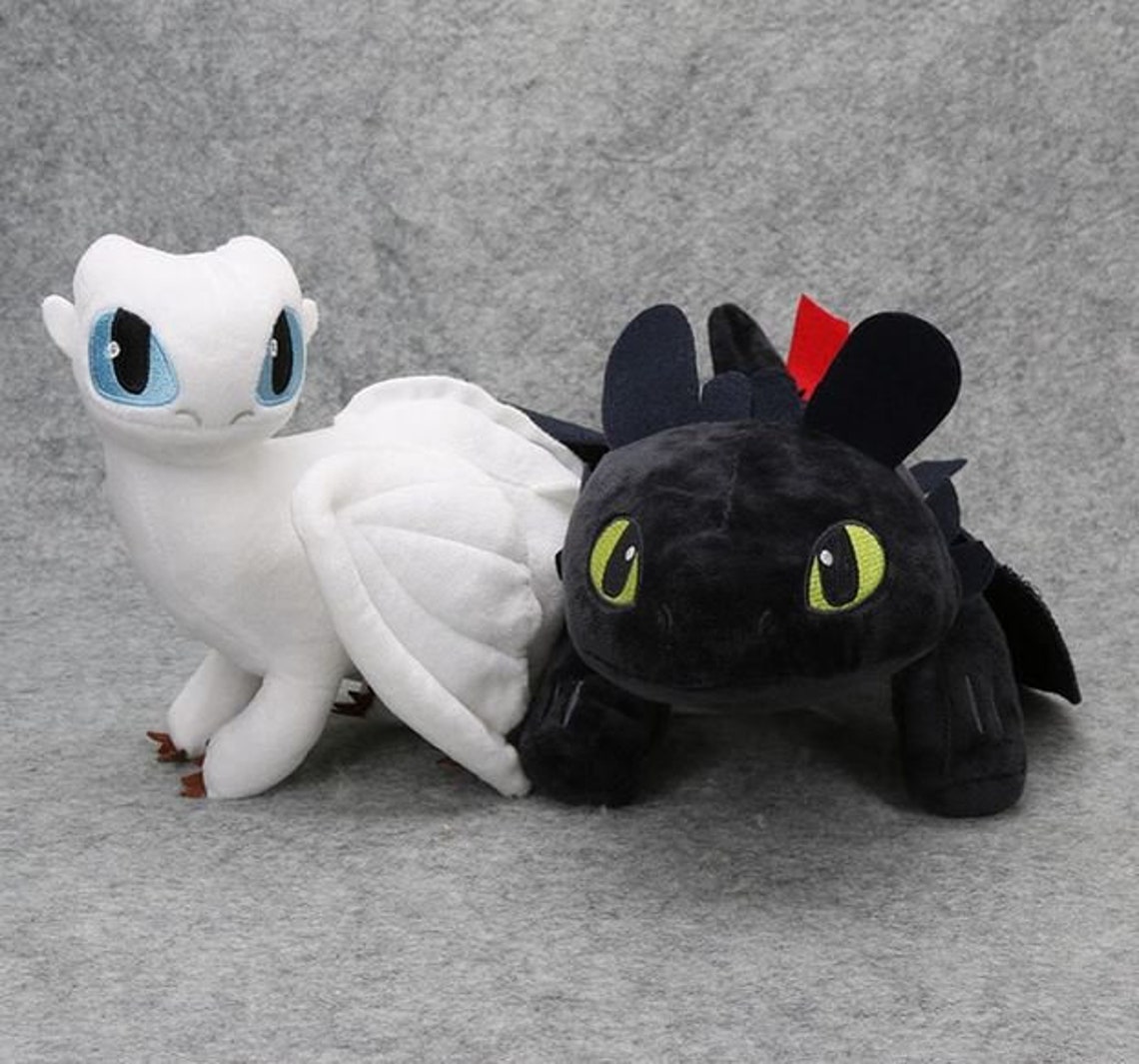 2pcs/set How to Train Your Dragon Plush Toys White Toothless Etsy