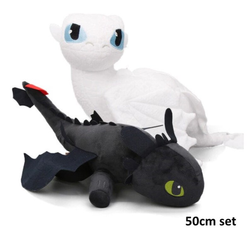 2pcs/set How to Train Your Dragon Plush Toys White Toothless Etsy