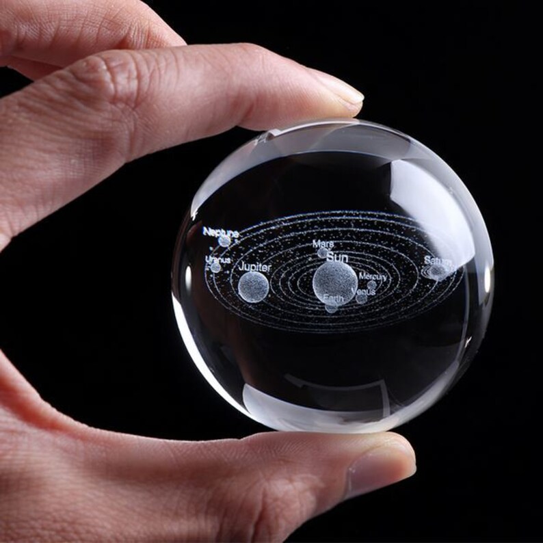3D Solar System Ball Miniature Laser Engraved Universe Globe Etsy
