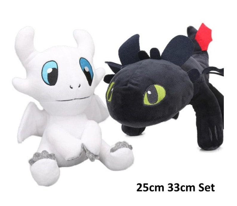 2pcs/set How to Train Your Dragon Plush Toys White Toothless Etsy