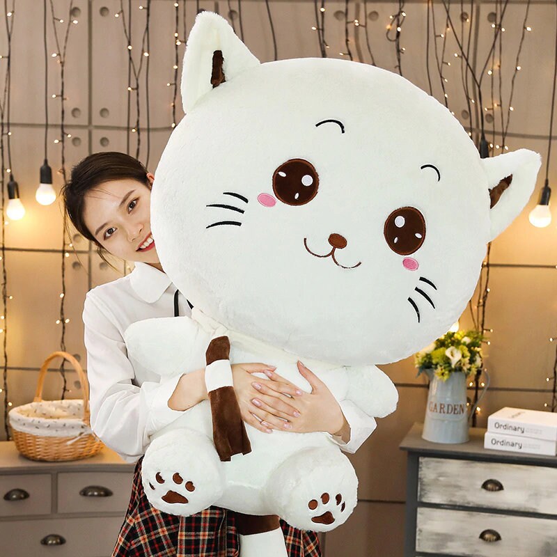 Cute big cat plush toys 4 options smiling plush doll Etsy
