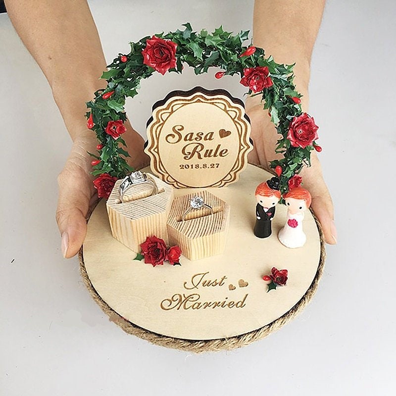 Personalized Wedding Ring Holder Engagement Gift Custom Etsy