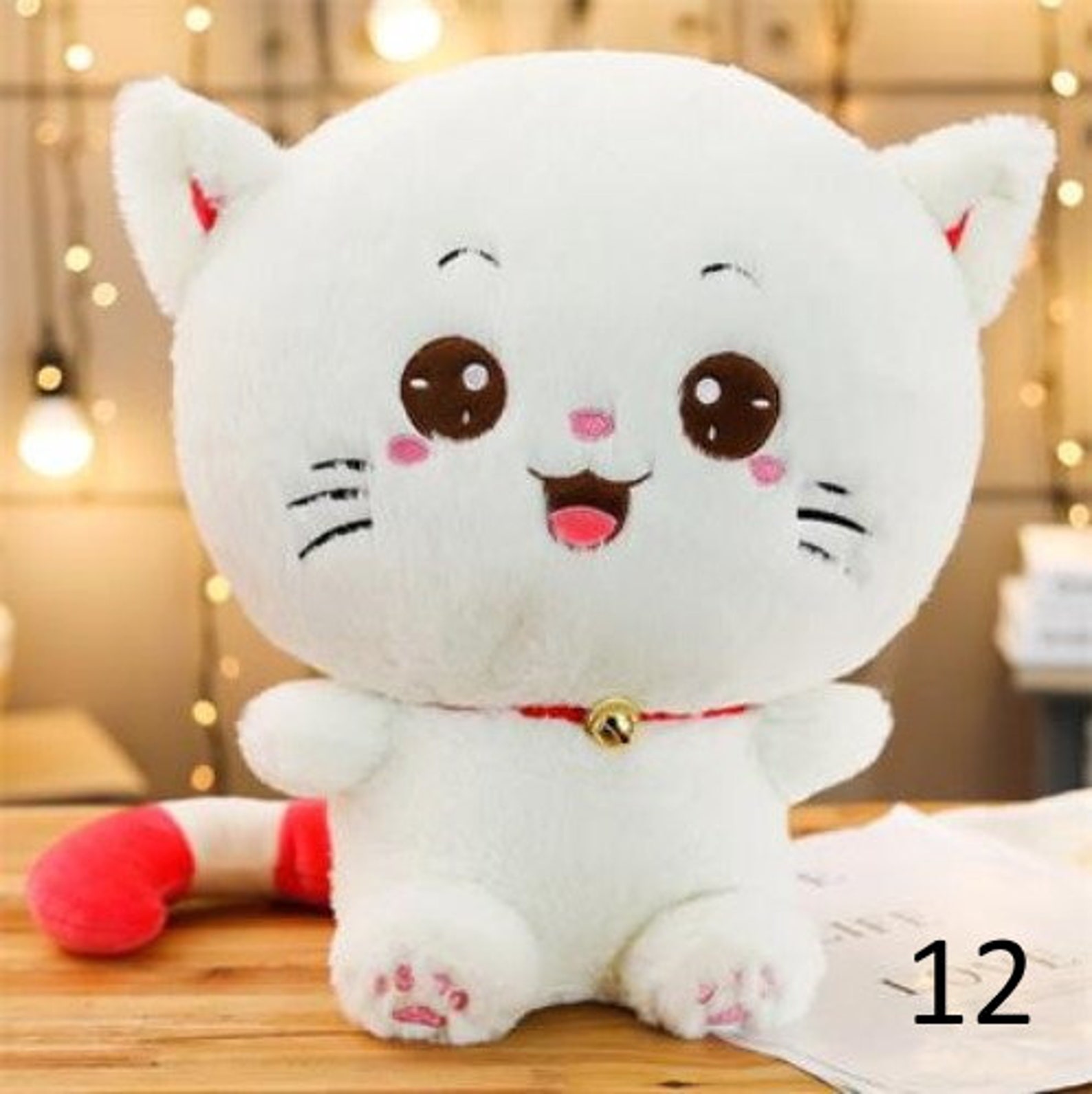 Cute big cat plush toys 4 options smiling plush doll Etsy