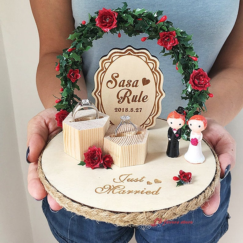Personalized Wedding Ring Holder Engagement Gift Custom Etsy