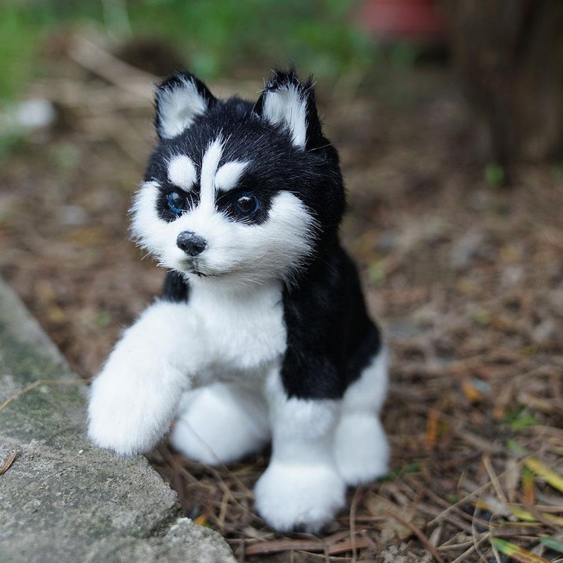 Realistic Husky Dog Simulation Toy Stuffed Animal Etsy