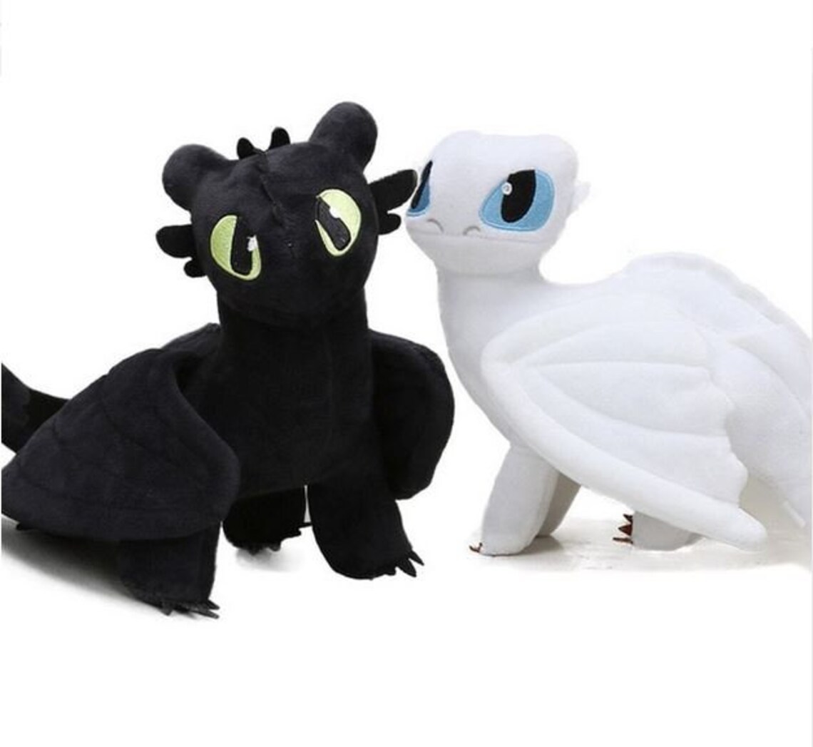 2pcs/set How to Train Your Dragon Plush Toys White Toothless Etsy