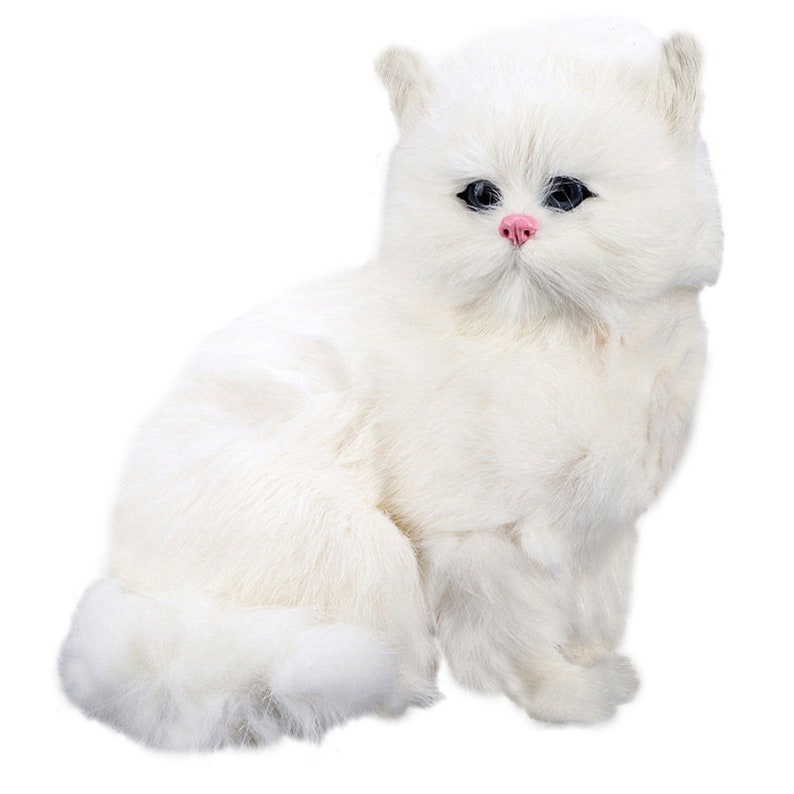 Realistic Cute Simulation Stuffed Plush White Persian Cats Etsy