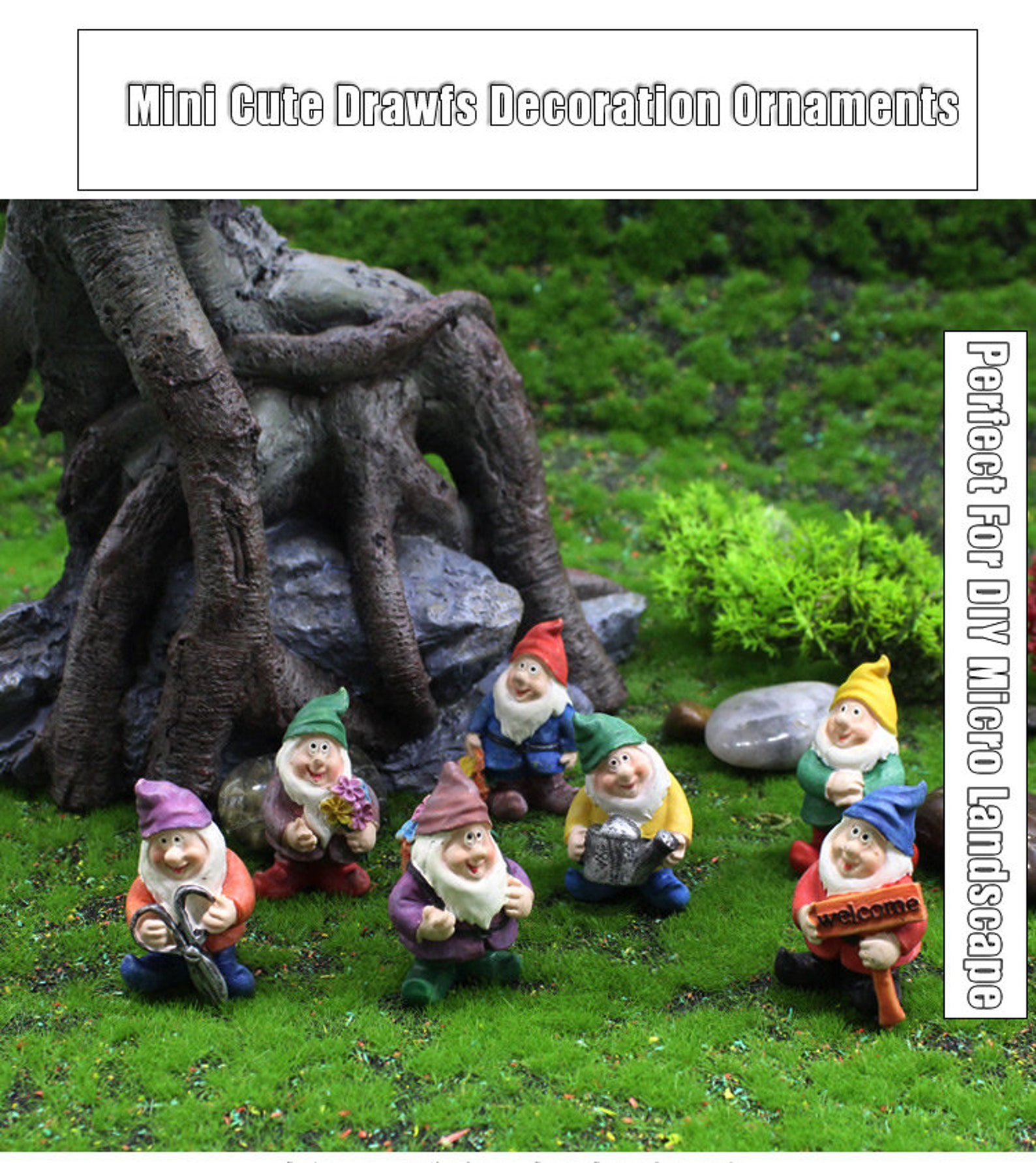 Cute Funny Mini GnomeColorful FigurineGarden | Etsy