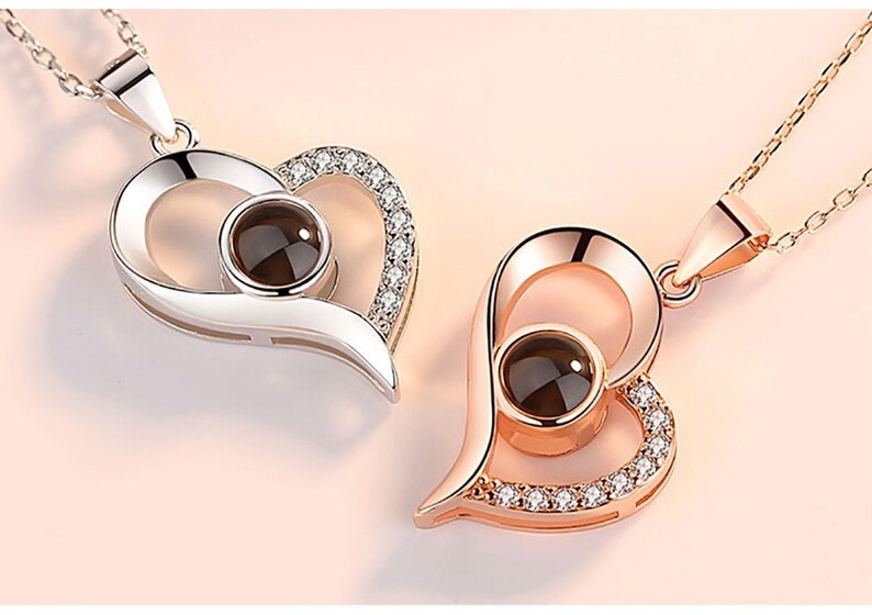 Necklace for Lovers I Love You in 100 Languages Rose Gold Etsy