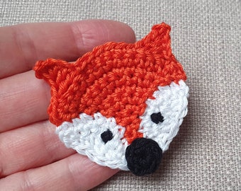 Fox appliqué, crochet appliqué fox for sewing on for children