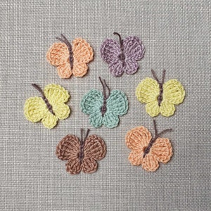 Butterflies crochet applique in desired color, 3 pieces patch mini patches