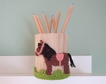 Paardenpenhouder voor kinderen - praktische en decoratieve bureau-organizer - cadeau voor paardenliefhebbers en voor beginnende school