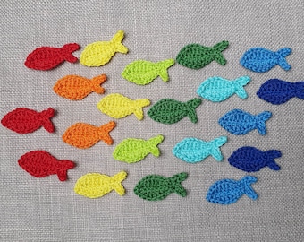 Fish mini scatter pieces color choice, small fish, maritime patches