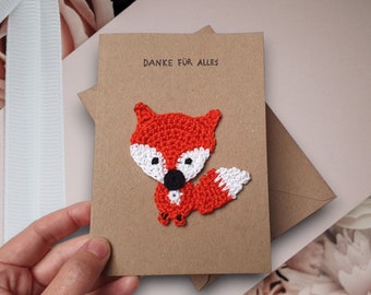 Fox greeting card customizable - unique card for birth, birthday and many other occasions