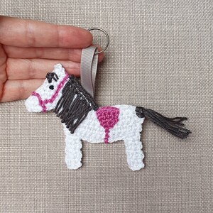 Handmade Horse Keychain and Bag Charm Gift for Horse Lovers and Equestrian Enthusiasts White