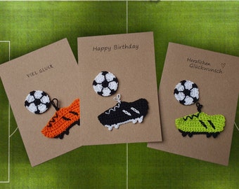 Football greeting card for children birthdays and football players