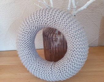 Knitted wreath to decorate 26/31 cm, knitted wreath decoration all year round, Christmas decoration DIY