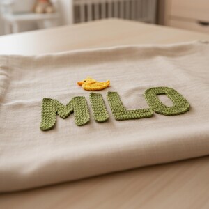 Crocheted letters and numbers, 7 cm, for sewing on; name appliqué in desired color for school cones image 3