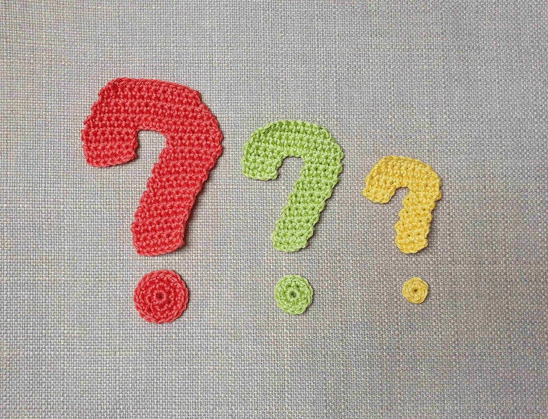 Question Mark and Magnifying Glass Crochet Appliqué - Detective Motifs ...