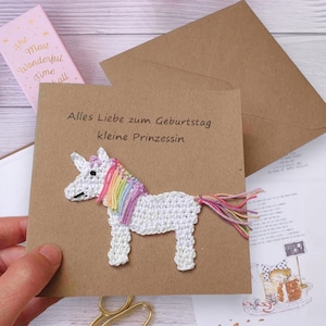 Karte Einhorn, personalisierbare Glückwunschkarte Geburtstagskarte für Kinder
