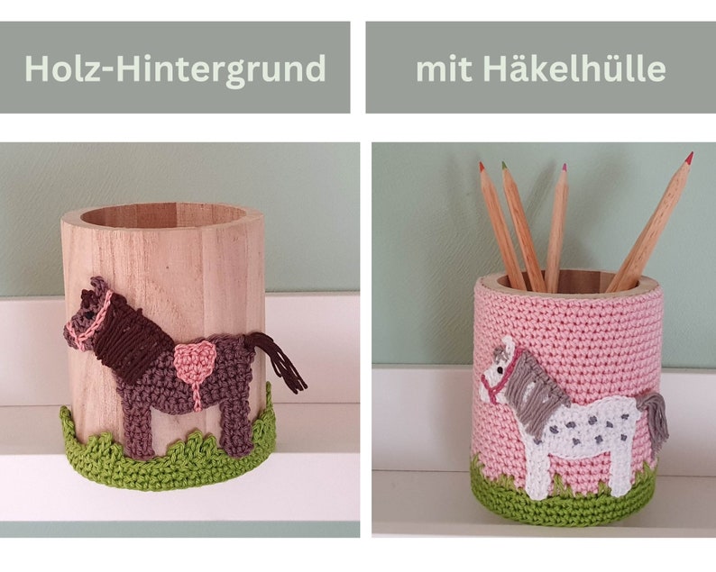 Pferde Stiftehalter für Kinder Praktischer und dekorativer Schreibtischorganizer Geschenk für Pferde-Liebhaber und zum Schulstart Bild 3