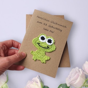 Kikkerkaart, persoonlijke wenskaart met kikker voor geboorte, voor kinderverjaardag