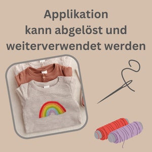 Regenbogen Karte mit gehäkeltem Aufnäher Glückwunschkarte für verschiedene Anlässe Bild 5