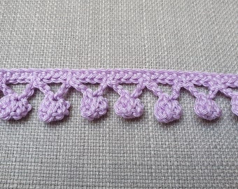 bordure au crochet faite à la main avec pompons, bordure avec pompon, bordure en coton au crochet, pour cartables et projets de couture et d'artisanat 13,5 euros/mètre