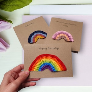Gepersonaliseerde regenboogkaart – Handgemaakte felicitatiekaart voor geboorte, doop, verjaardag – Met herbruikbare applicatie