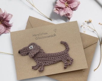 Card with dachshund - Animal greeting card for dog lovers -