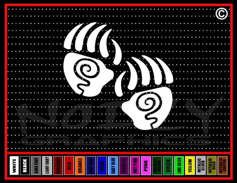 Feather #9 Pair Native American Car Decal Window Sticker Bear Paw 20 COLORS!