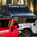 Custom Windshield Sticker or Hood Decal Pair Set Compatible with All Jeep Wrangler Models Gladiator Jk Jl Jt Tj Yj Cj (Best Font Options!) product logo