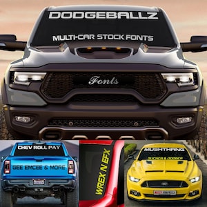 Custom Windshield Sticker STOCK Fonts Truck Rear Window Vinyl Decal Car Banner Vertical Side Bottom Rocker American Muscle JDM KDM