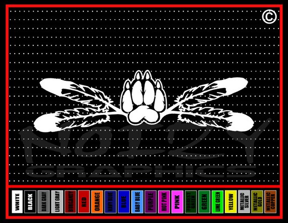 Tribal Indian Bear Claw Car or Truck Window Laptop Decal Sticker