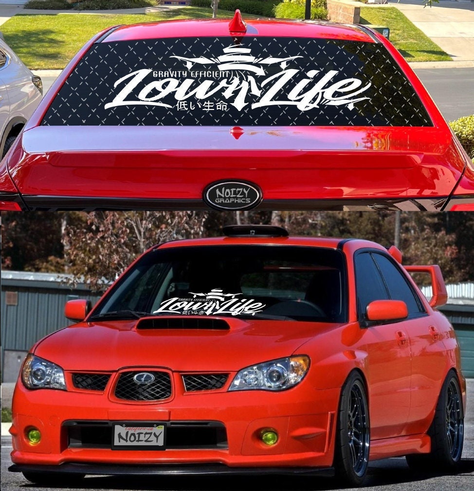 RW-10 JDM Rear Window Car Decal Windshield Sticker Banner Rocker Side Back Window 24"/30"/36" Low Life Dropped Slammed Lowered Stance Slow