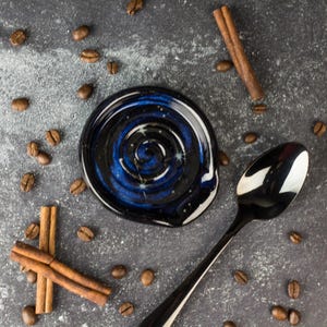 Ceramic galaxy coffee, stovetop spoon rest, Starry night sky home decor, Espresso, tea, coffee lover gift, approx. 2.5-3.5&quot; or 4&quot; x 1/4&quot; RTS