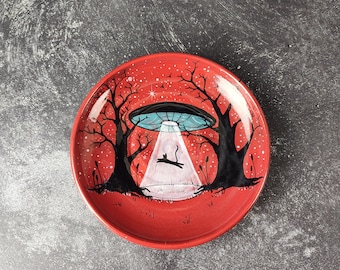 Handcrafted Ceramic Cat Bowl: Whisker Fatigue Relief, Shallow Dish, Cat Gift