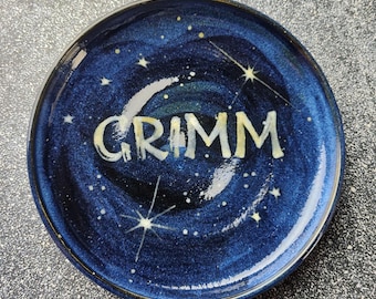 Custom Galaxy Ceramic Cat Bowl: Whisker Fatigue Food Dish
