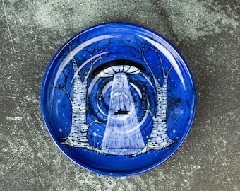 Handcrafted Ceramic Cat Bowl: Whisker Fatigue Relief, Shallow Dish, Cat Gift