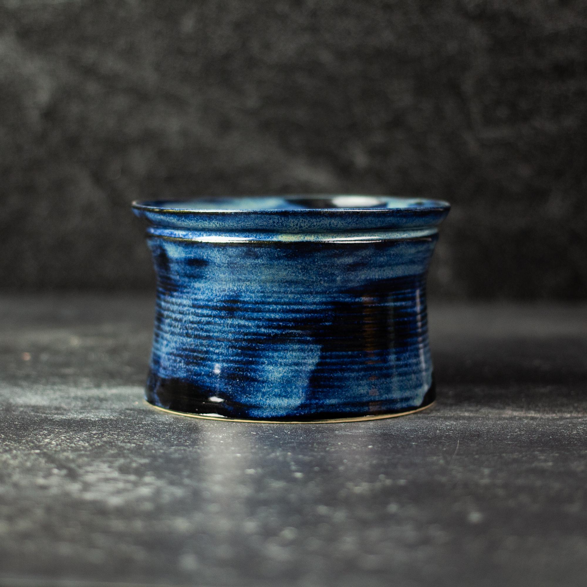 Handcrafted Galaxy Ceramic Cat Bowl, Raised Whisker Fatigue Friendly