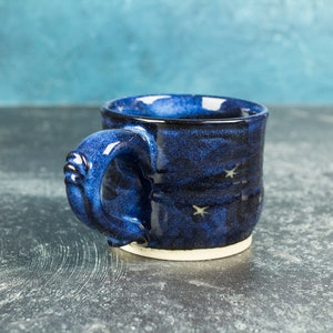 Ceramic starry night galaxy mug or with cosmic blues, Cupfor coffee, tea, and espresso image 2